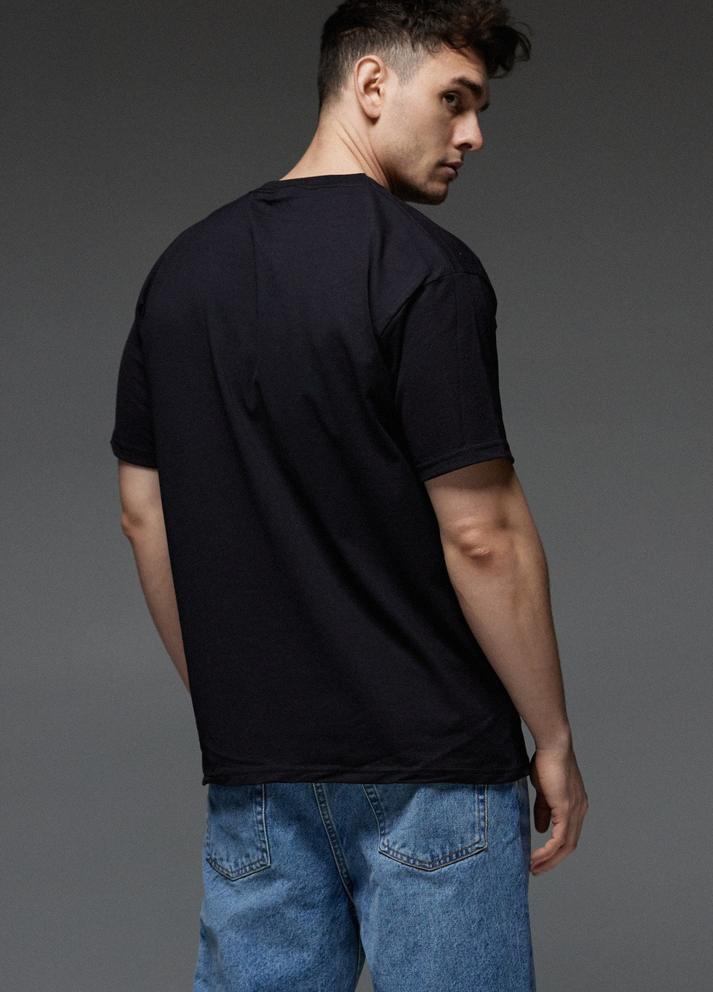 Черная футболка мужская черная "good morning hedonist people" Aspirine