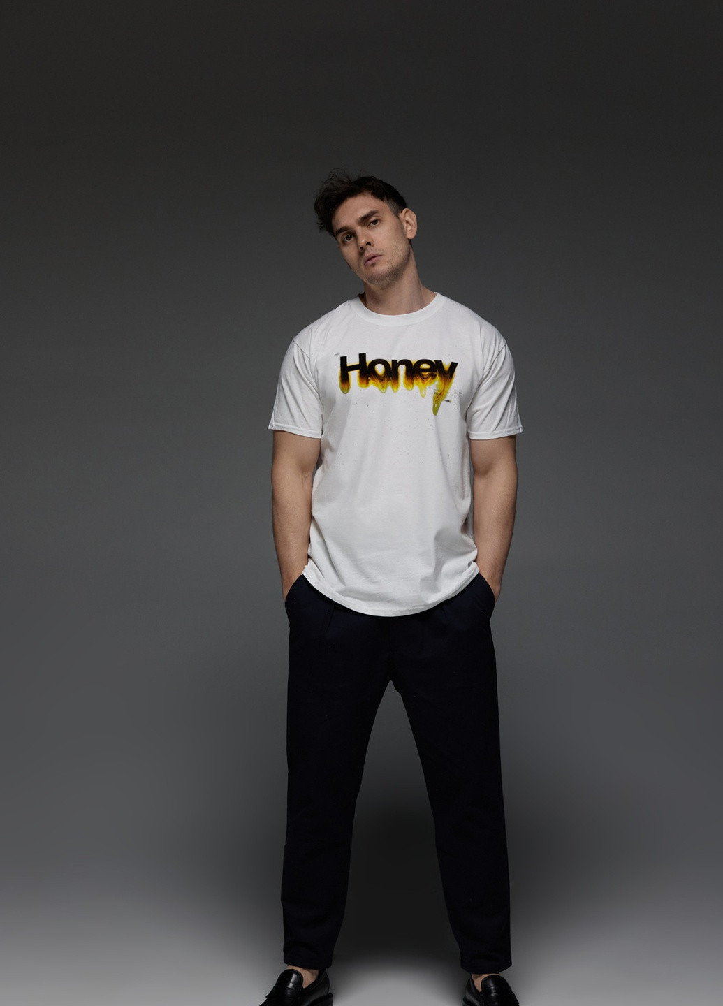 Белая футболка мужская белая "honey" Aspirine