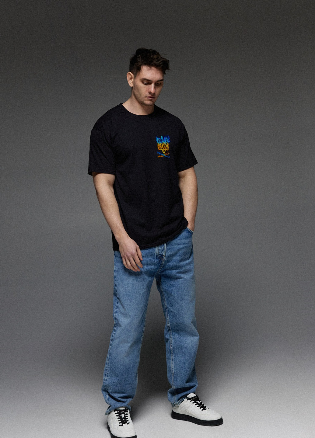 Черная футболка мужская черная патріотична Aspirine