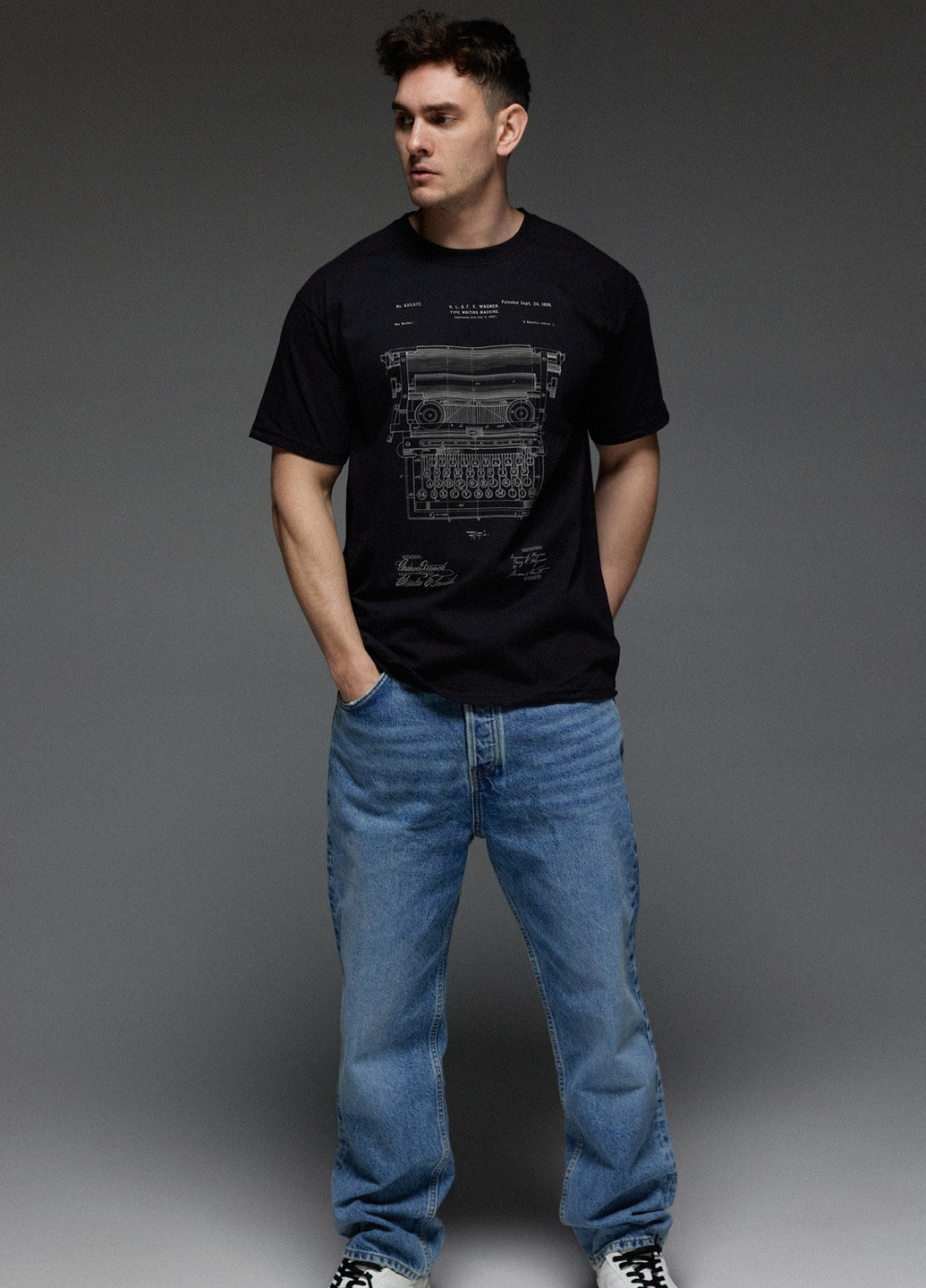 Черная футболка мужская черная Aspirine