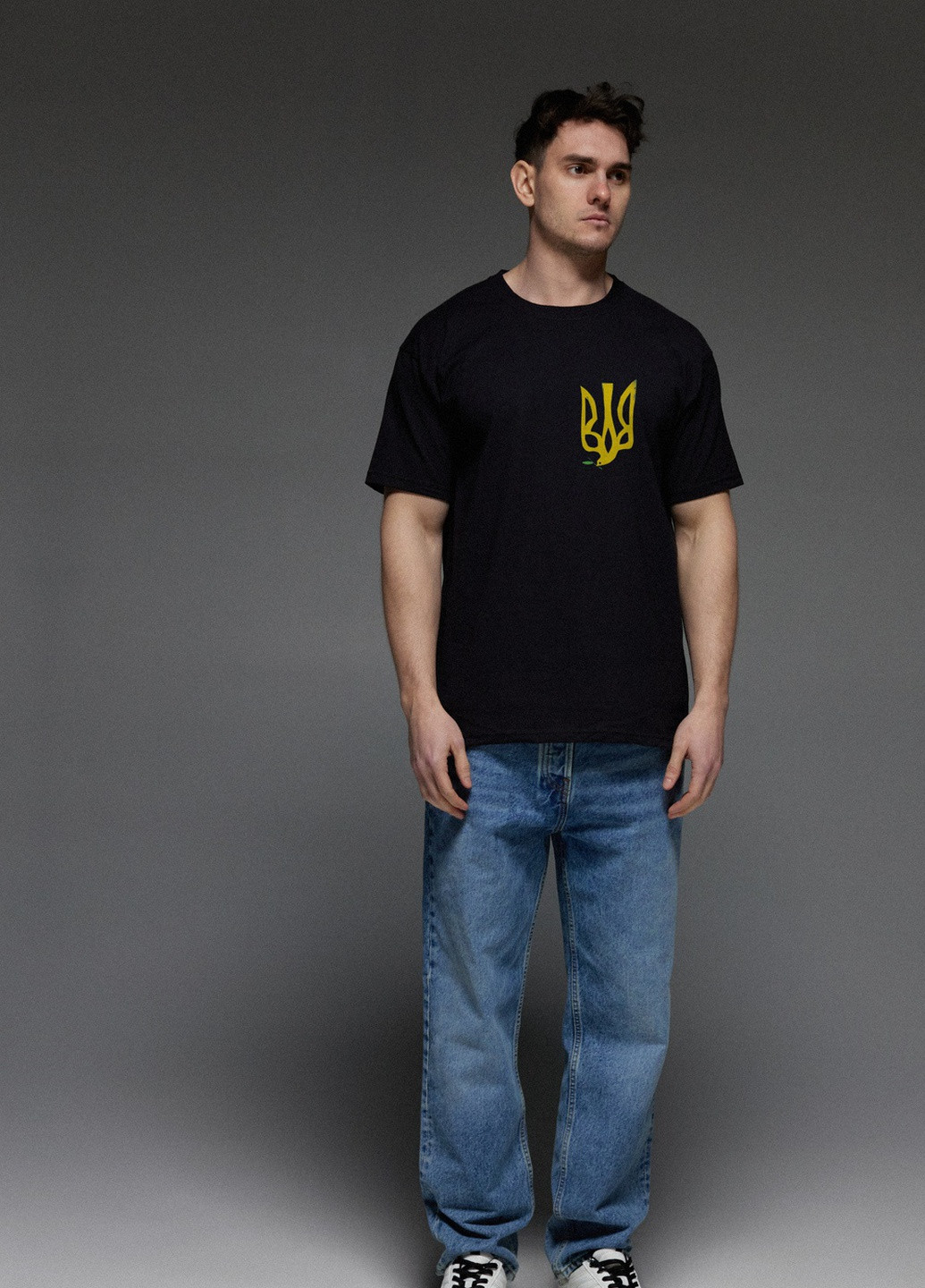 Черная футболка мужская черная патріотична Aspirine