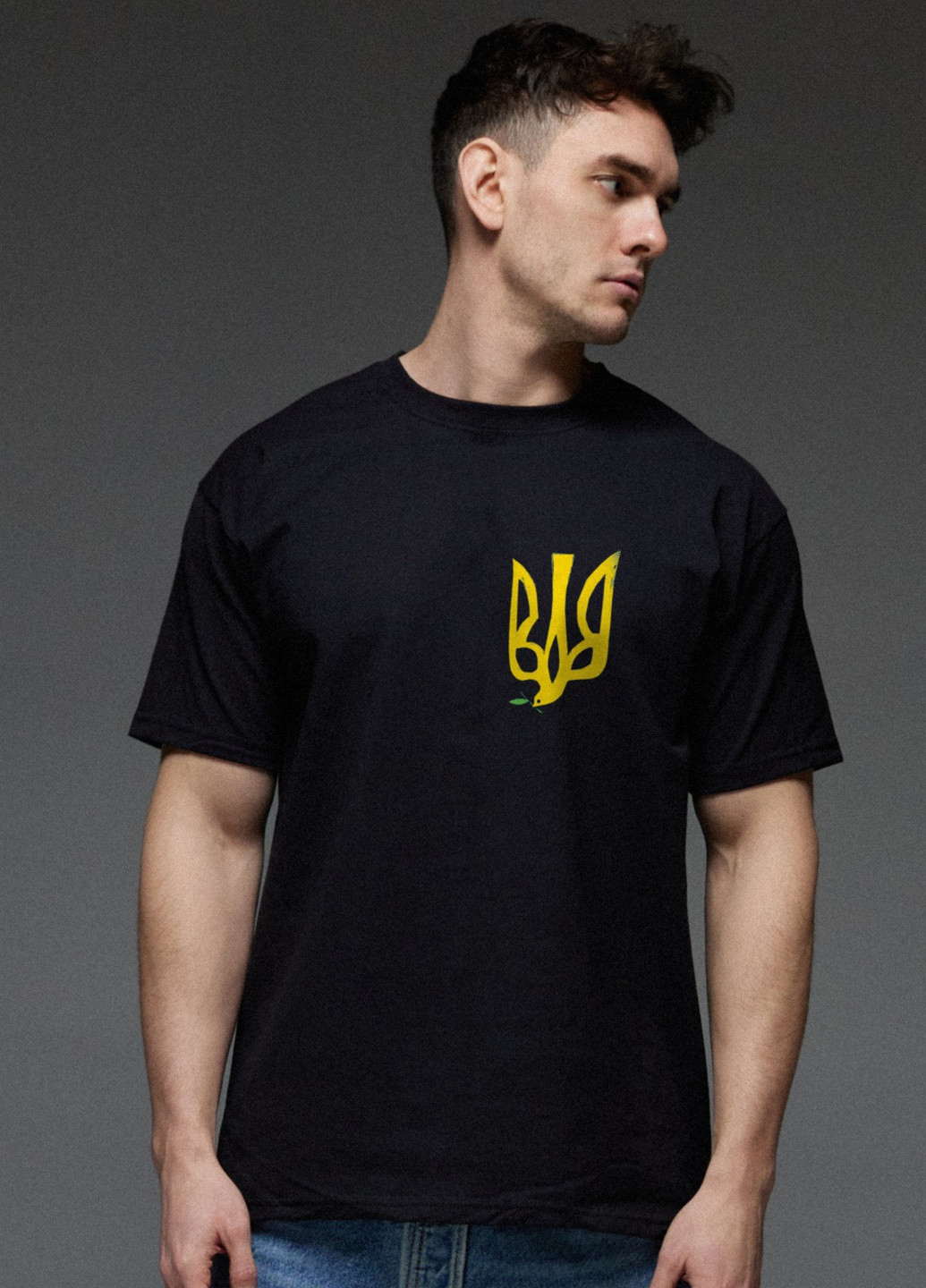 Черная футболка мужская черная патріотична Aspirine