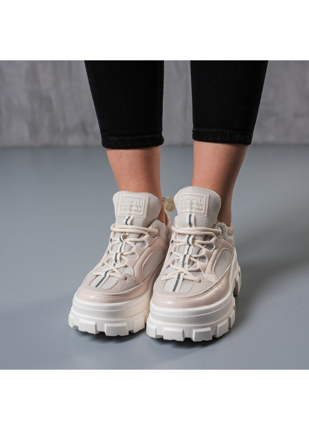 Кросівки жіночі Above 3760 Бежевий Fashion бежеві демісезони (254442775)