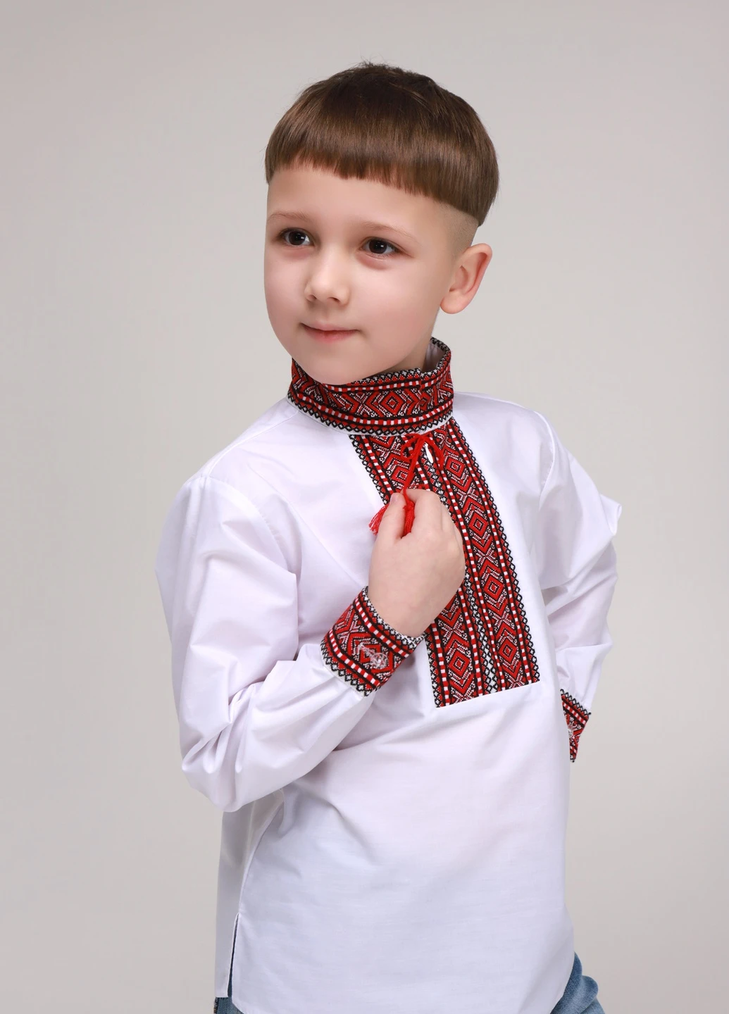 Комбинированная рубашка с вышивкой Козачок (257491455)