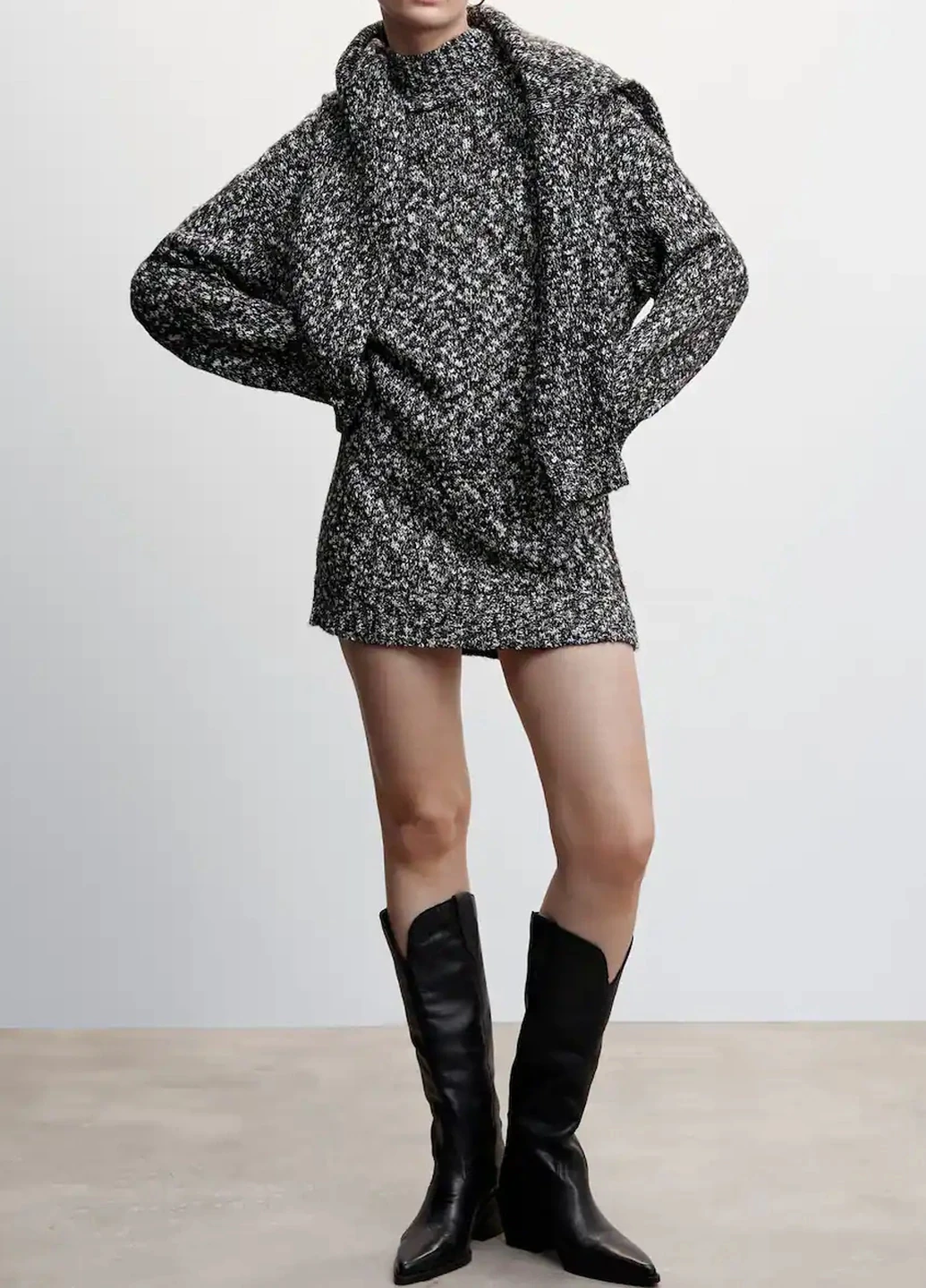 Черное повседневный платье Mango однотонное