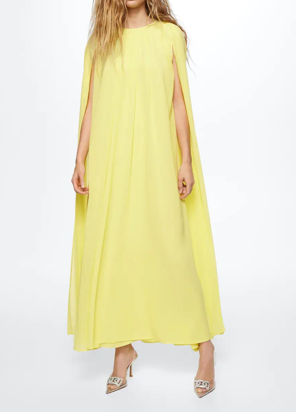 Жовтий святковий сукня Mango однотонна