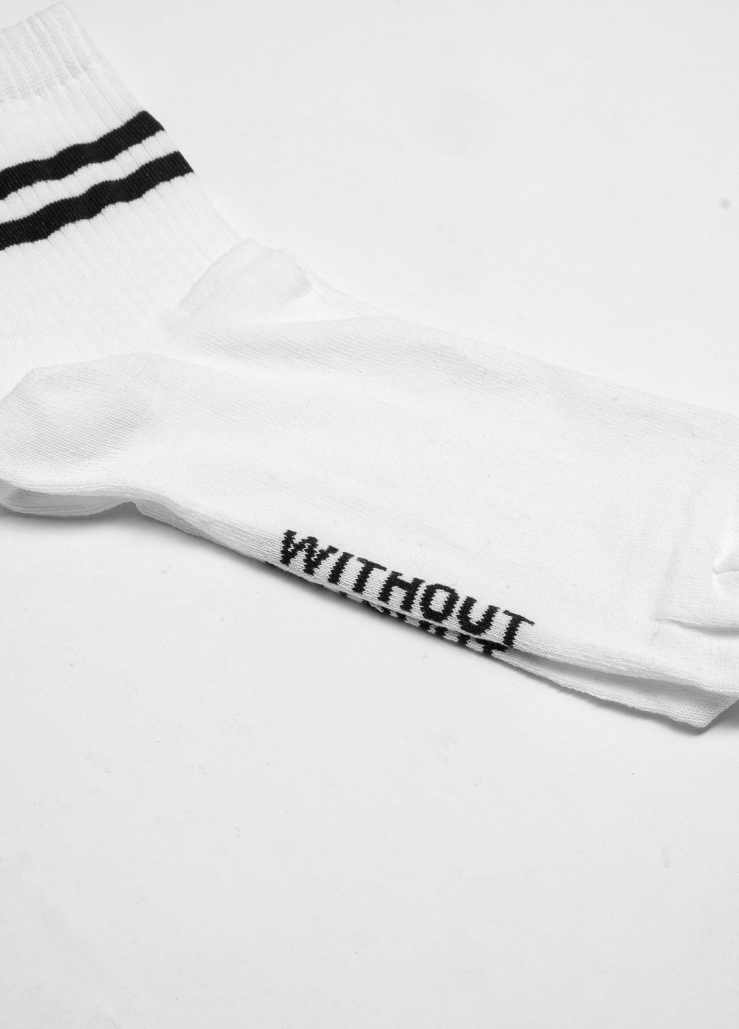 Білі шкарпетки logo Without однотонні (257570869)
