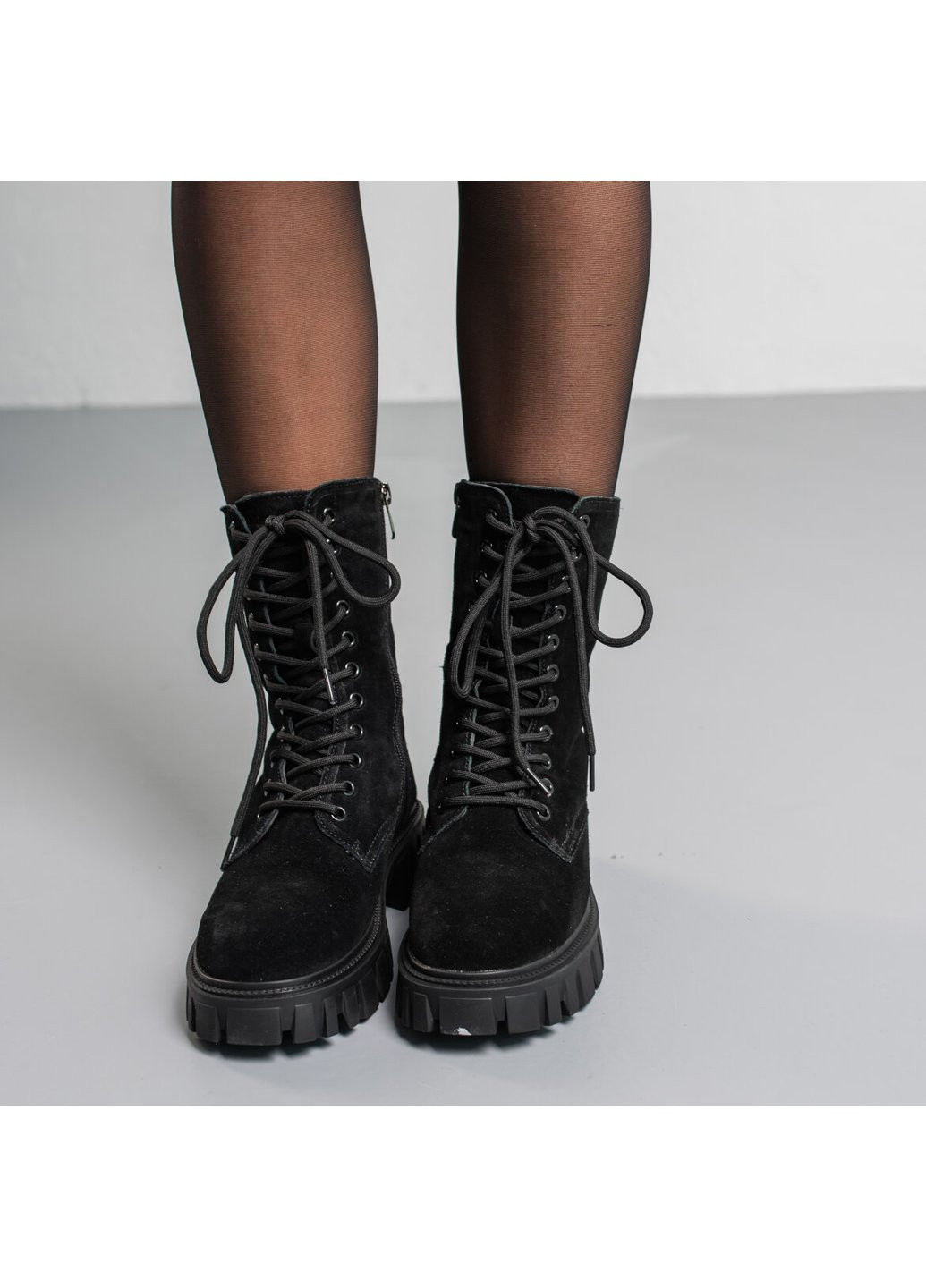Зимние ботинки женские зимние candy 3813 235 черный Fashion из натуральной замши