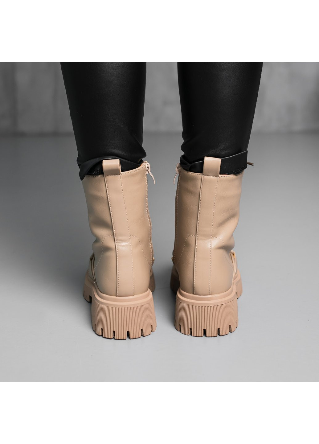 Зимние ботинки женские зимние echo 3879 235 бежевый Fashion из искусственной кожи