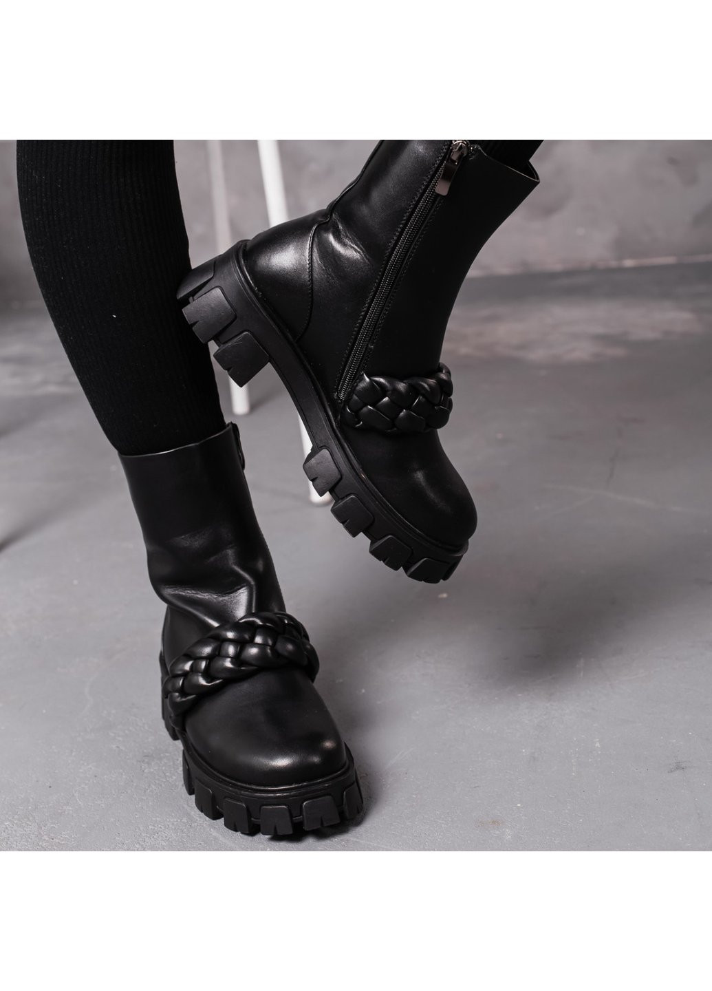 Зимние ботинки женские зимние celeste 3398 235 черный Fashion из искусственной кожи
