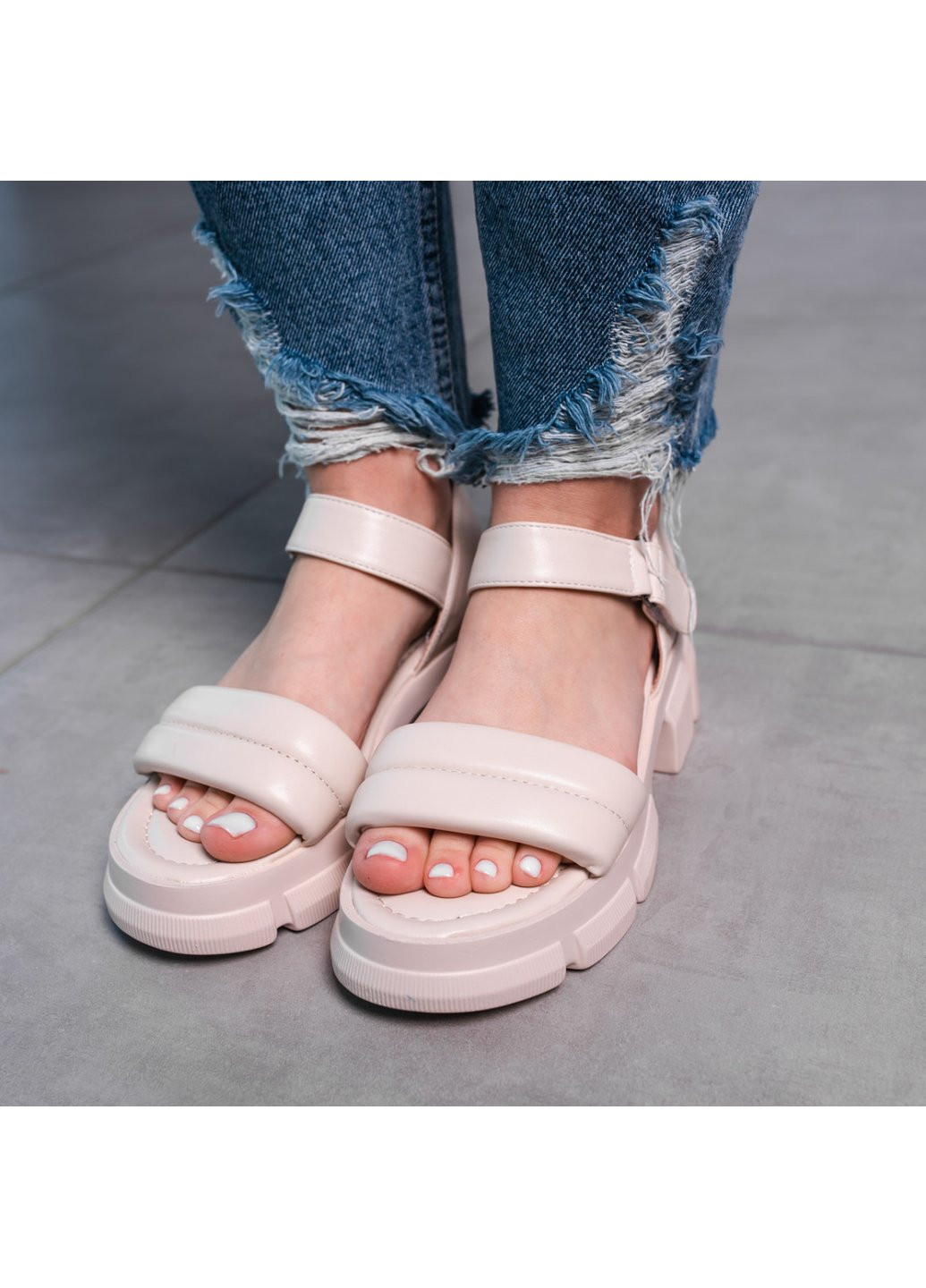 Повседневные женские сандалии tubby 3635 бежевый Fashion