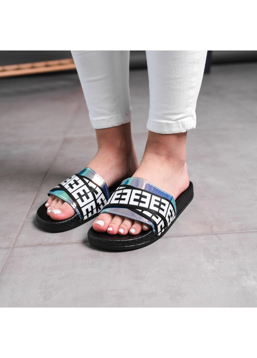 Жіночі шльопанці Fefe 1763 23 5 Чорний Fashion (257518205)