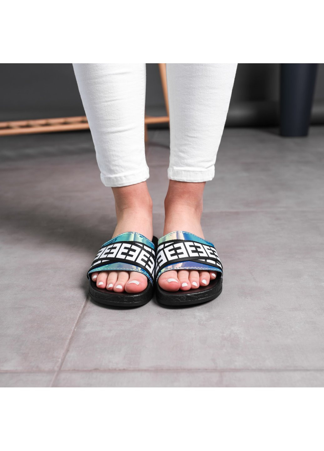 Жіночі шльопанці Fefe 1763 23 5 Чорний Fashion (257518205)