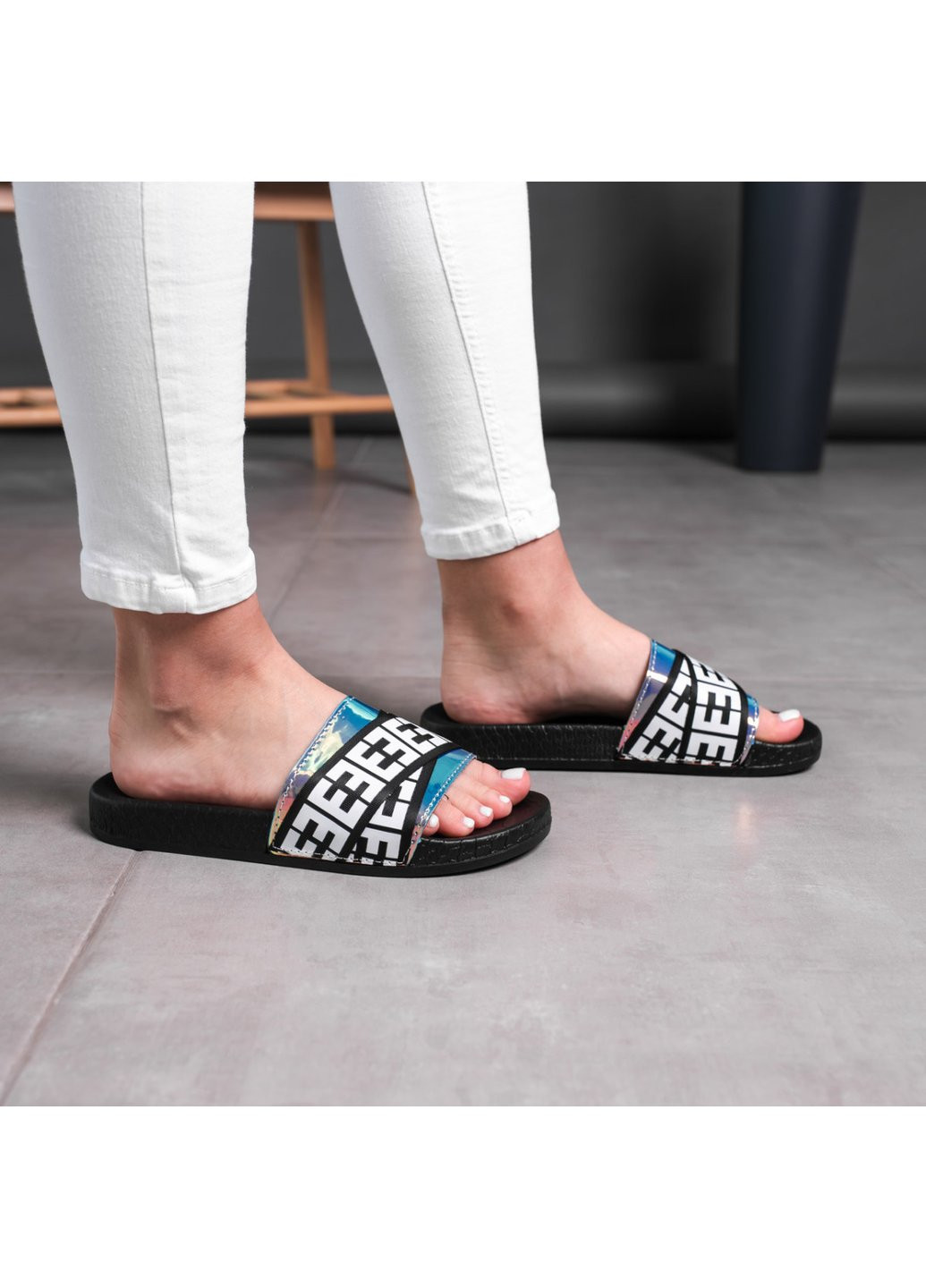 Жіночі шльопанці Fefe 1763 23 5 Чорний Fashion (257518205)