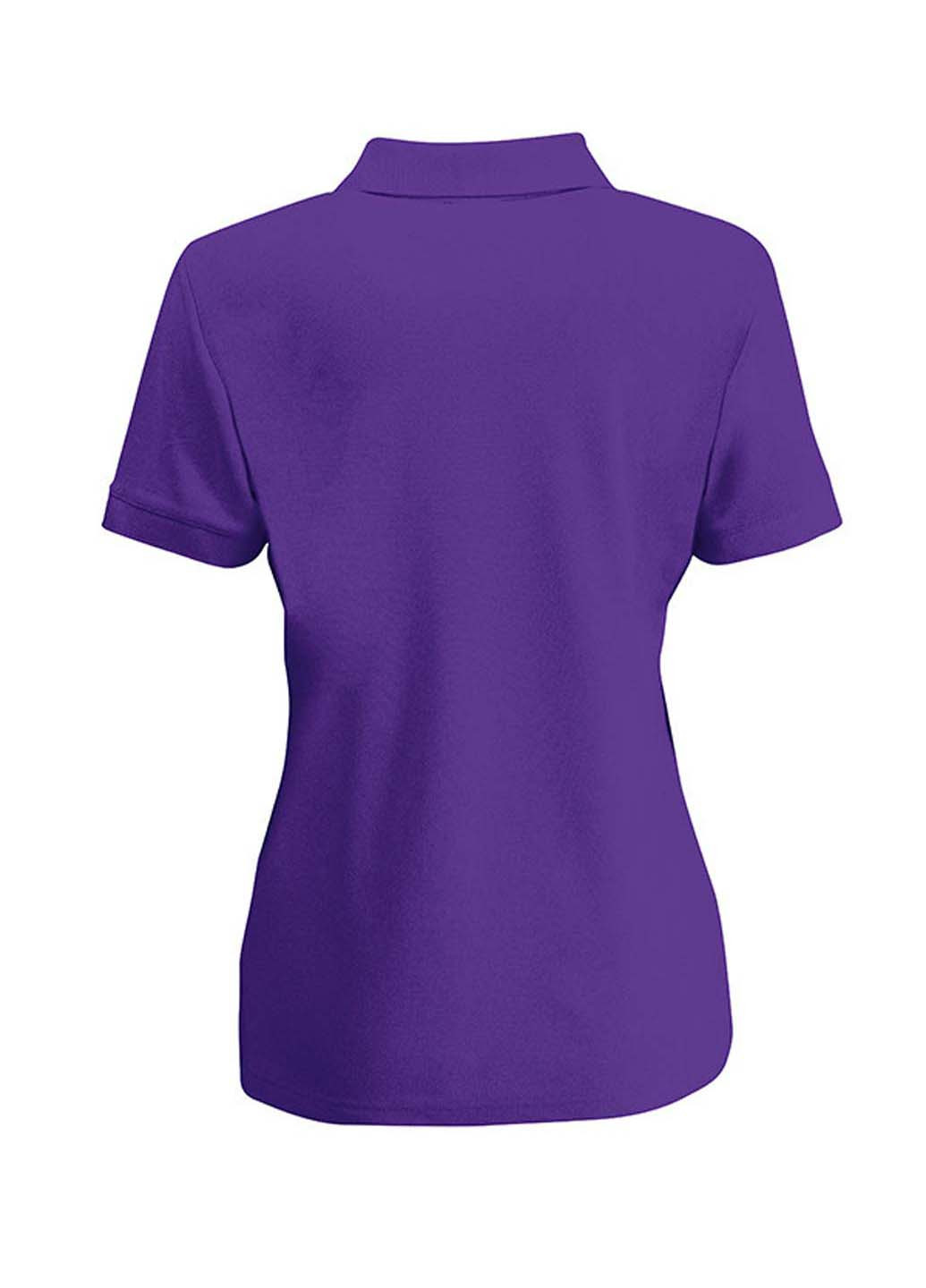 Фиолетовая женская футболка-поло Fruit of the Loom