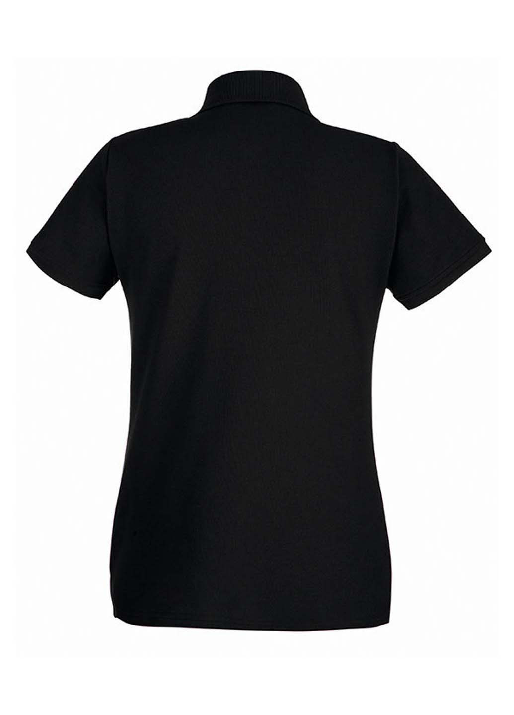 Черная женская футболка-поло Fruit of the Loom