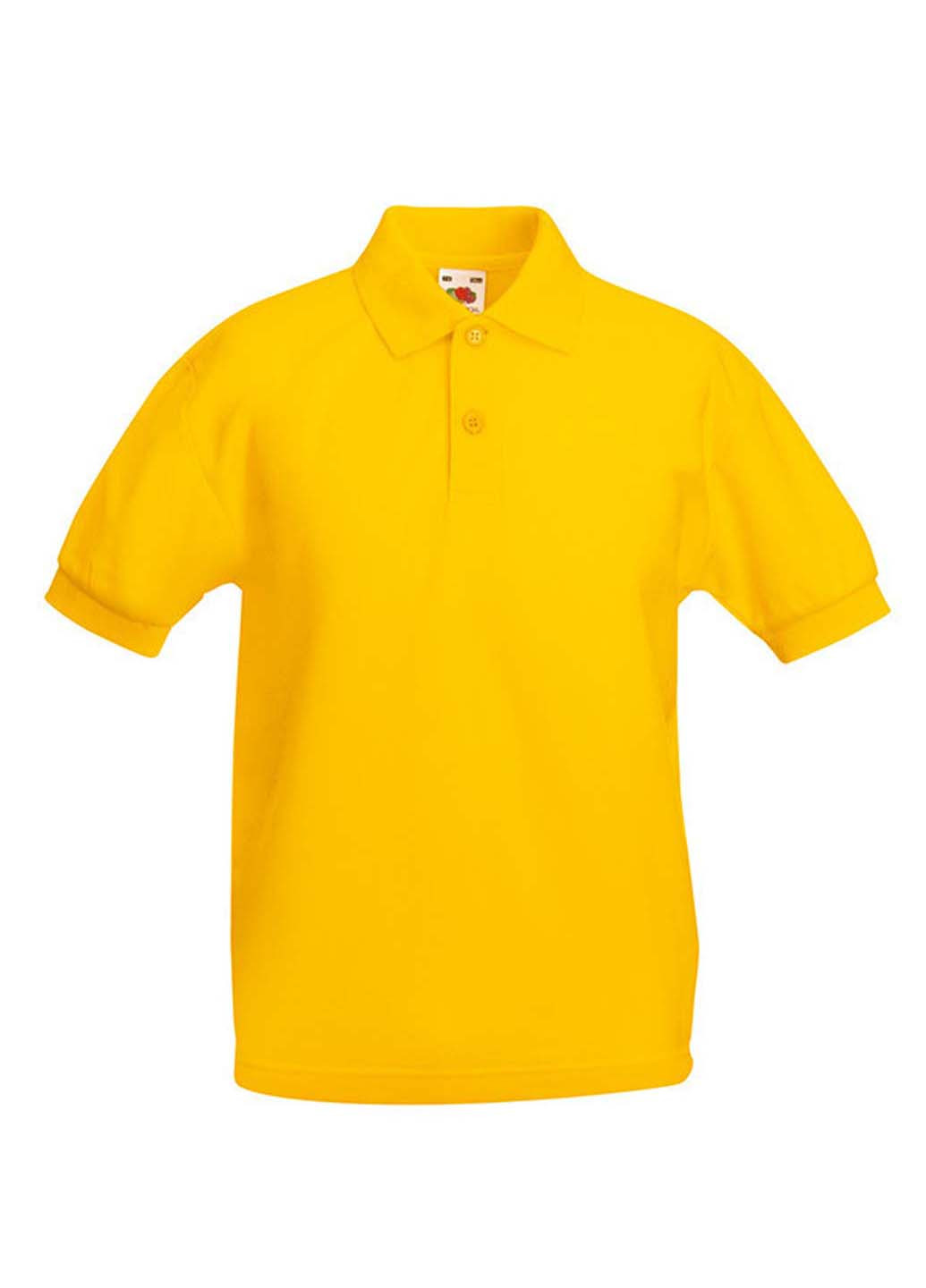 Желтая детская футболка-поло для мальчика Fruit of the Loom