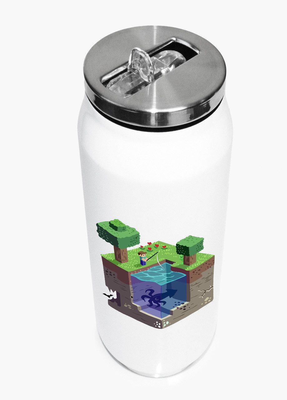 Термокружка термобанка з нержавіючої сталі Майнкрафт куб лого(Minecraft logo) 500 мл (31091-3617-500) MobiPrint (257517278)