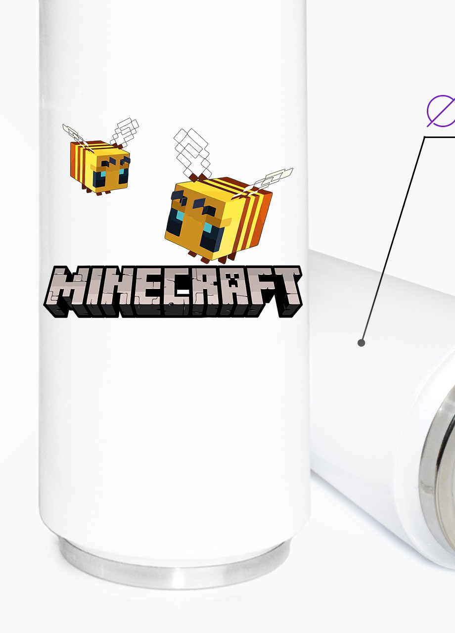 Термокружка термобанка из нержавеющей стали Майнкрафт Би лого(Minecraft Bee logo) 500 мл (31091-3613-500) MobiPrint (257517277)