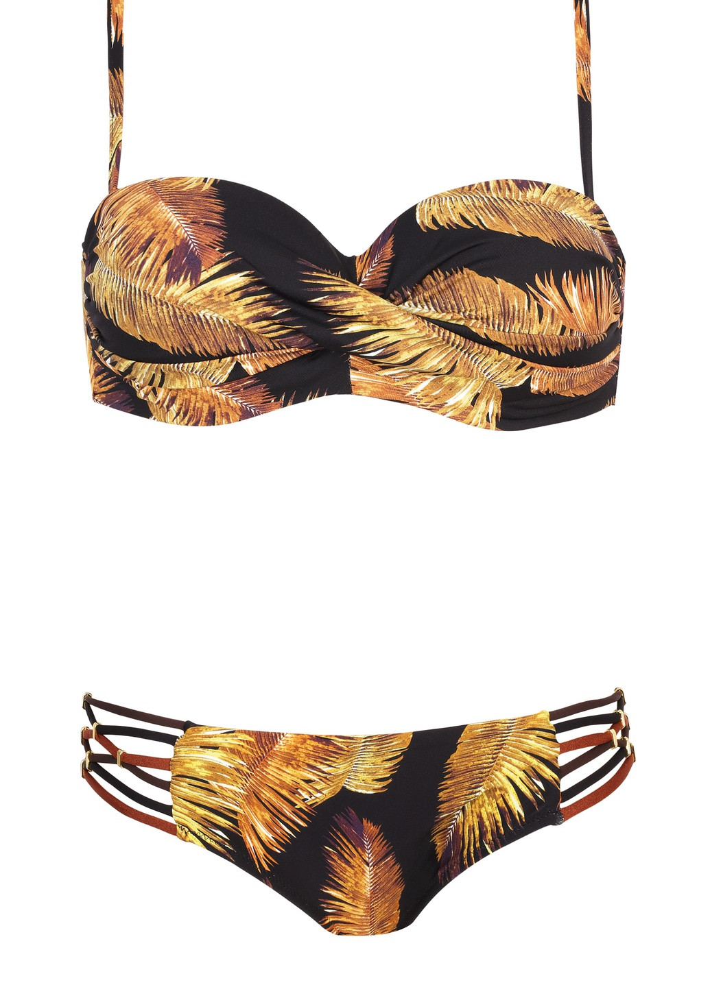 Комбинированный купальник с пальмовым принтом n2-88/w раздельный Etna