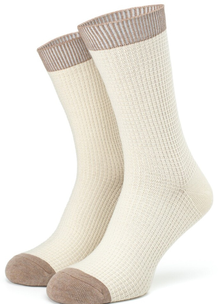 Бежевые носки соты, бежевый из чесанного хлопка Krago однотонные (257576705)