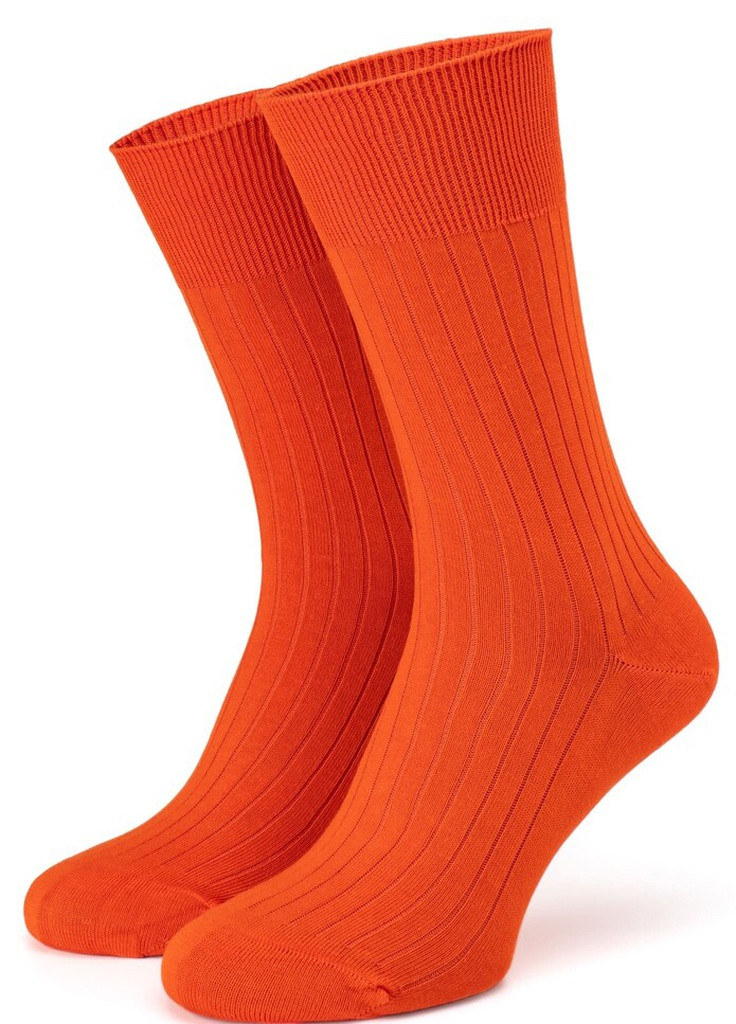 Помаранчеві шкарпетки zucca ribbed 39-42 з полосою з мерсирізованого хлопку Krago однотонні (257576837)