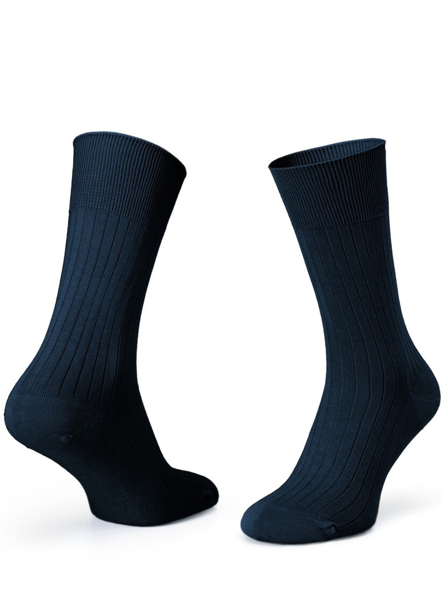 Синие носки oltremare ribbed 39-42 с полосой с мерсиризированного хлопка Krago однотонные (257576854)