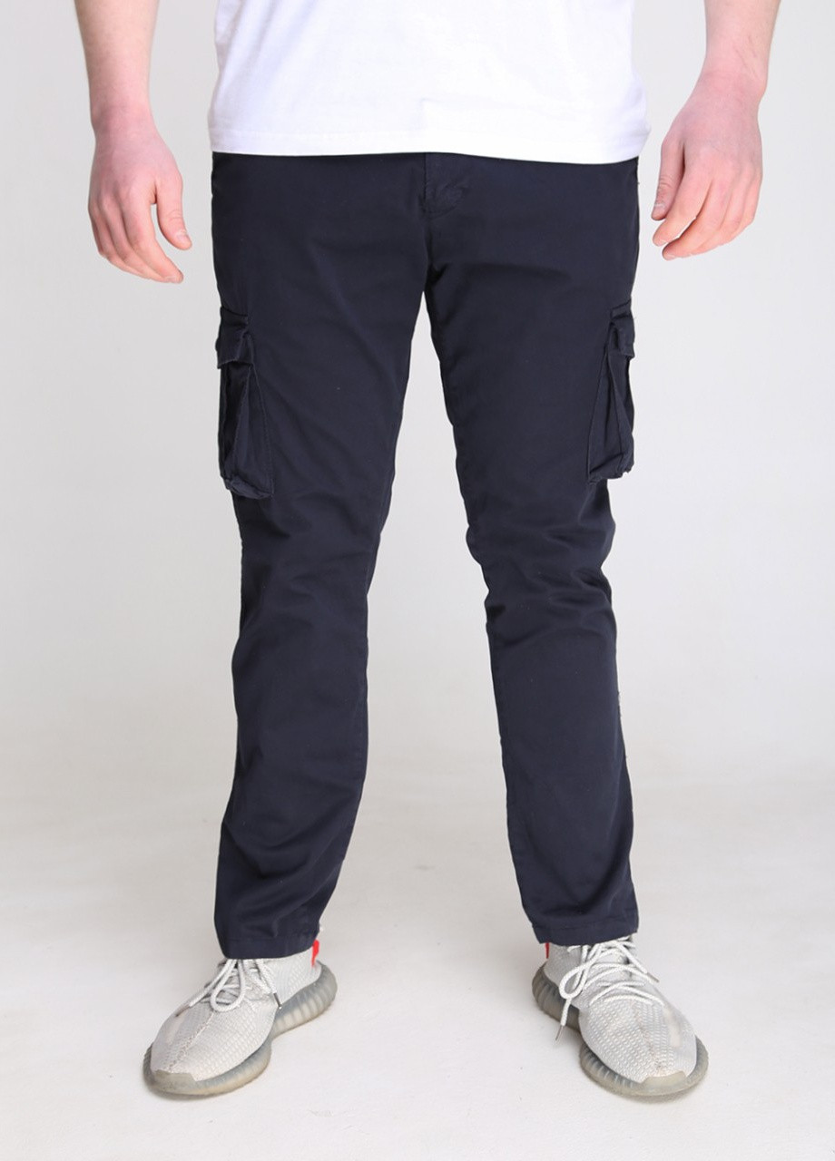 Чоловічі штани темно-сині прямі з кишенями тонкі JEANSclub прямая (257557430)