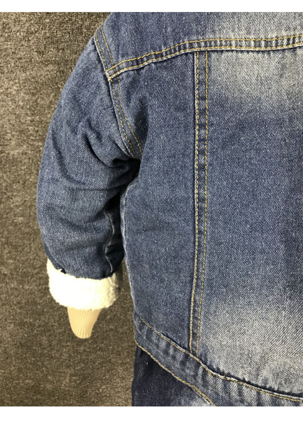 Синя демісезонна утеплена джинсова куртка No Brand