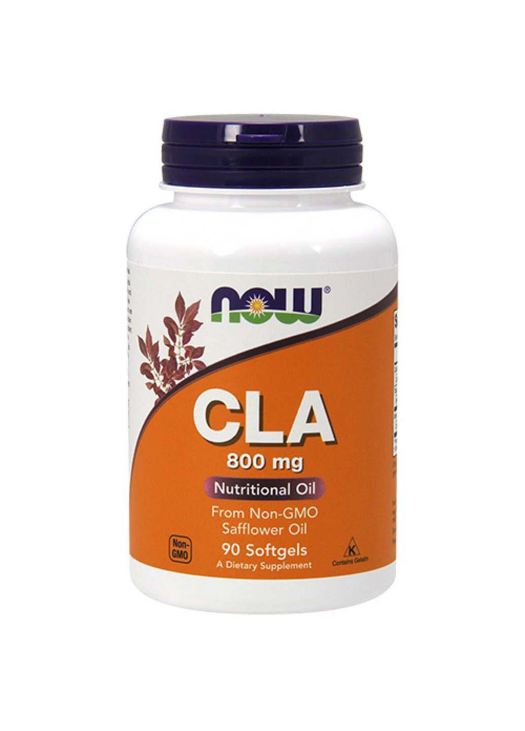 Конъюгированная линолевая кислота CLA 800 мг 90 гелевых капсул Now Foods (257559808)