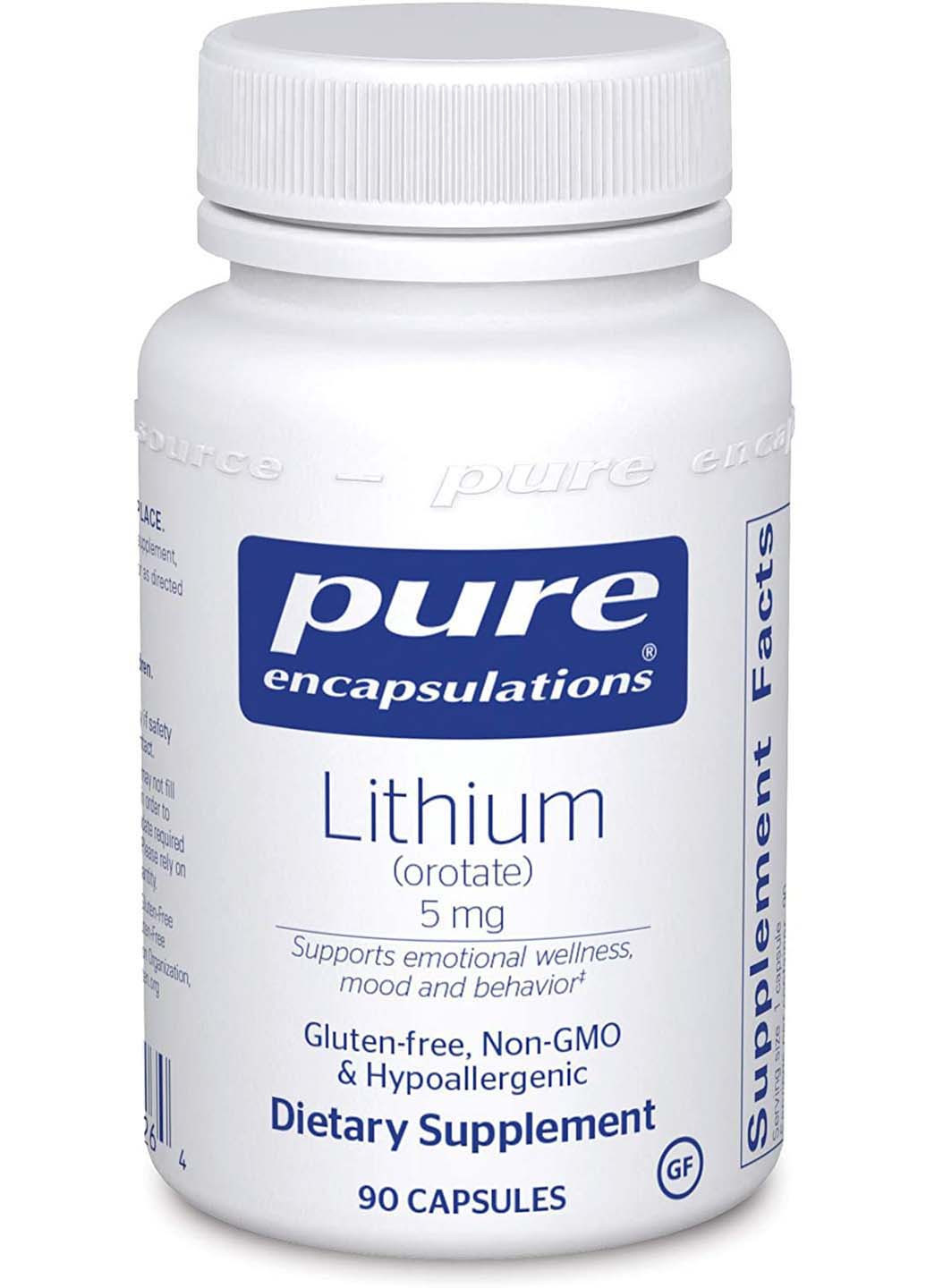 Литий оротат Lithium Orotate 5 мг 90 капсул Pure Encapsulations (257559996)