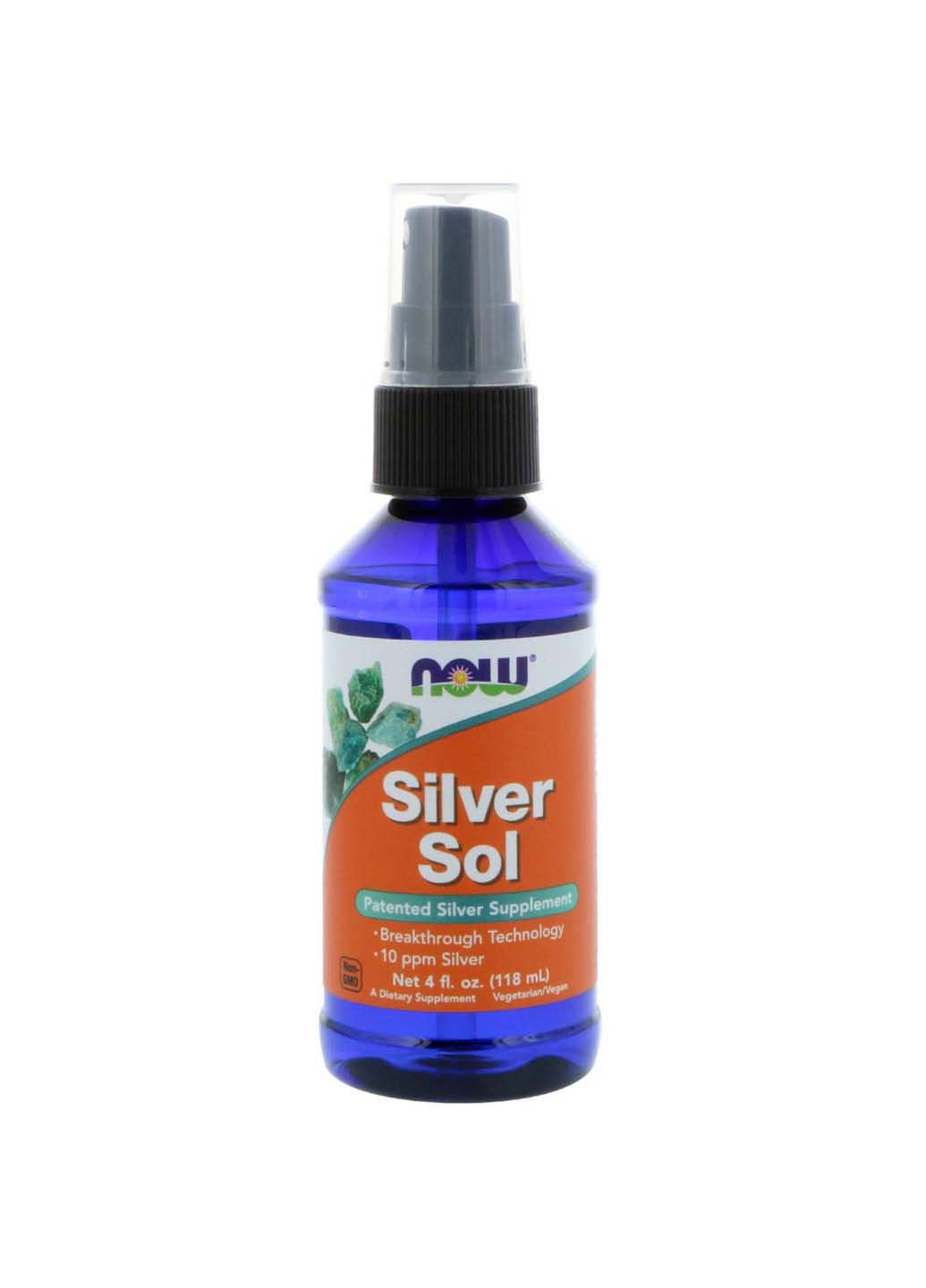 Гидрозоль серебра спрей коллоидное серебро Silver Sol 118 мл Now Foods (257559820)