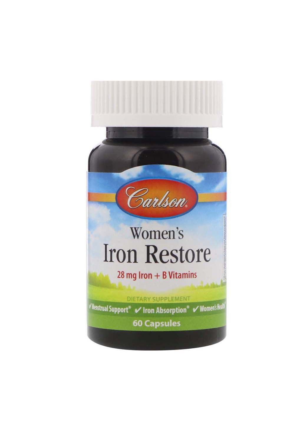 Железо для женщин Women's Iron Restore 60 капсул Carlson Labs (257559866)