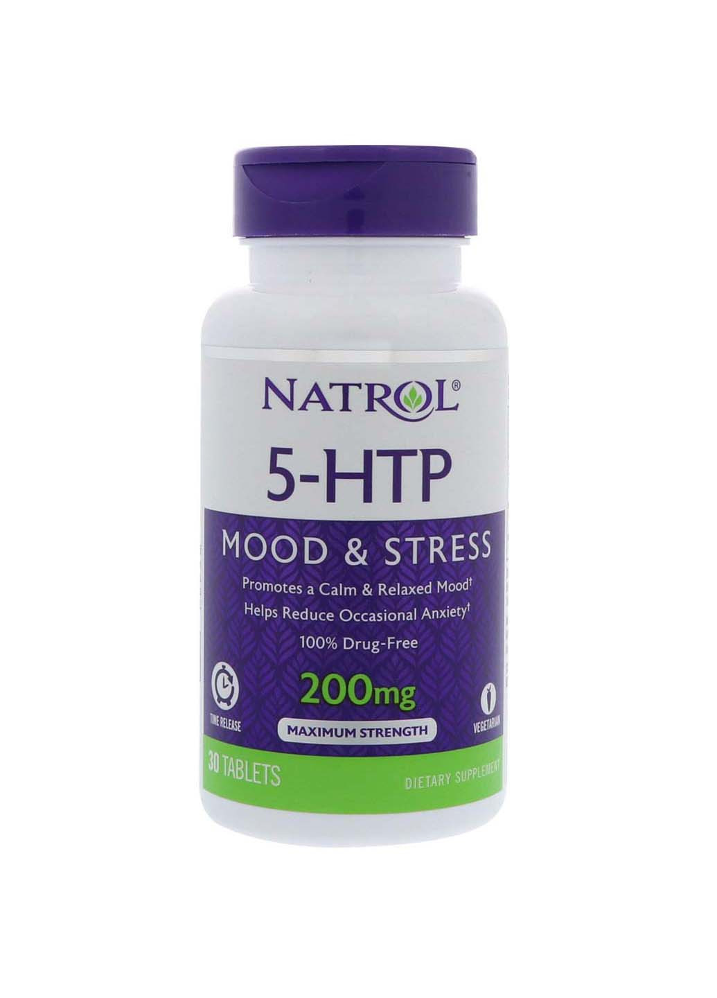 5-гідрокси L-триптофан TR уповільненого вивільнення 200 мг 30 таб. Natrol (257559851)