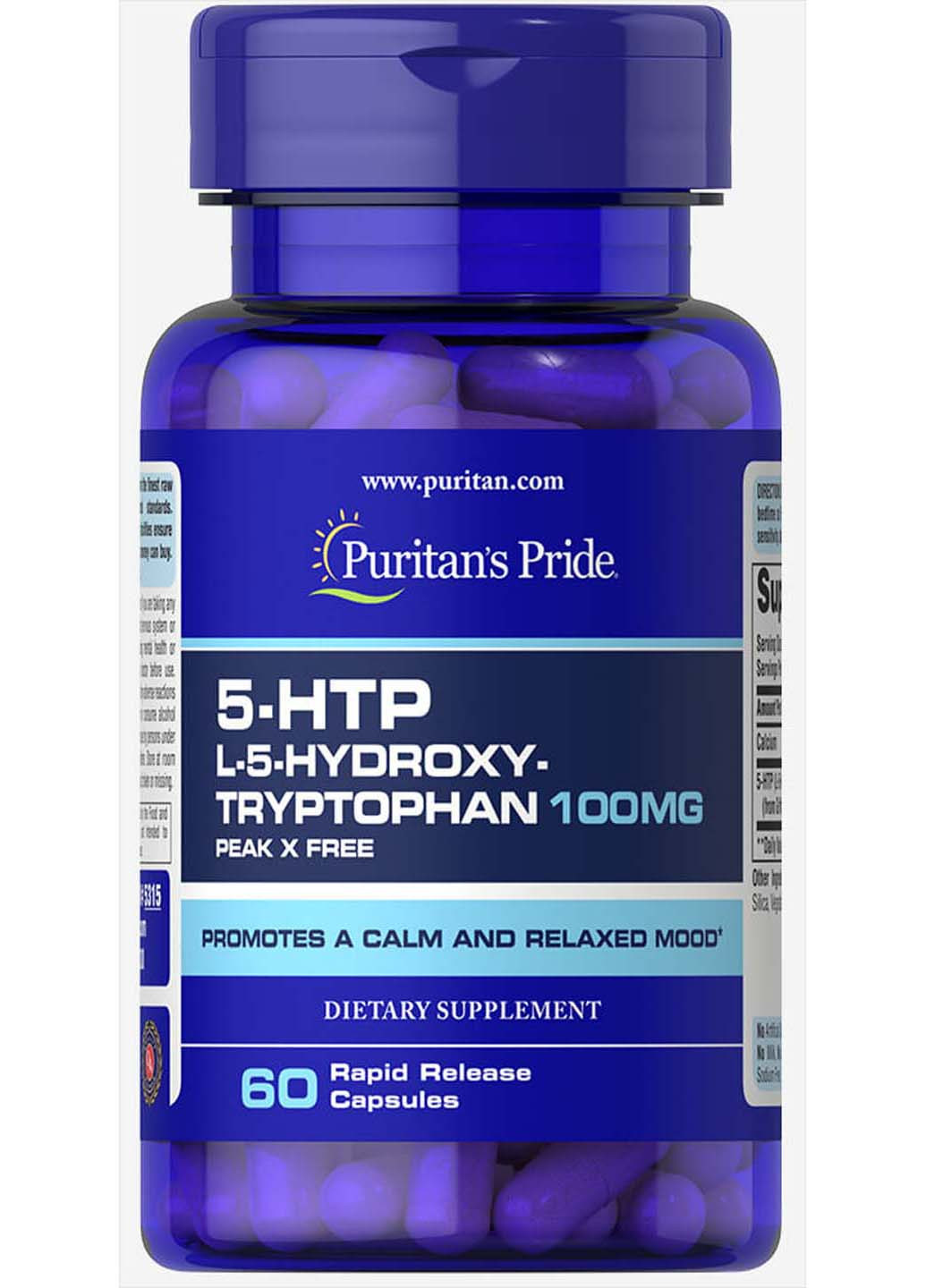 Аминокислота 5-гидрокситриптофан 100 мг 60 капсул Puritans Pride (257559962)