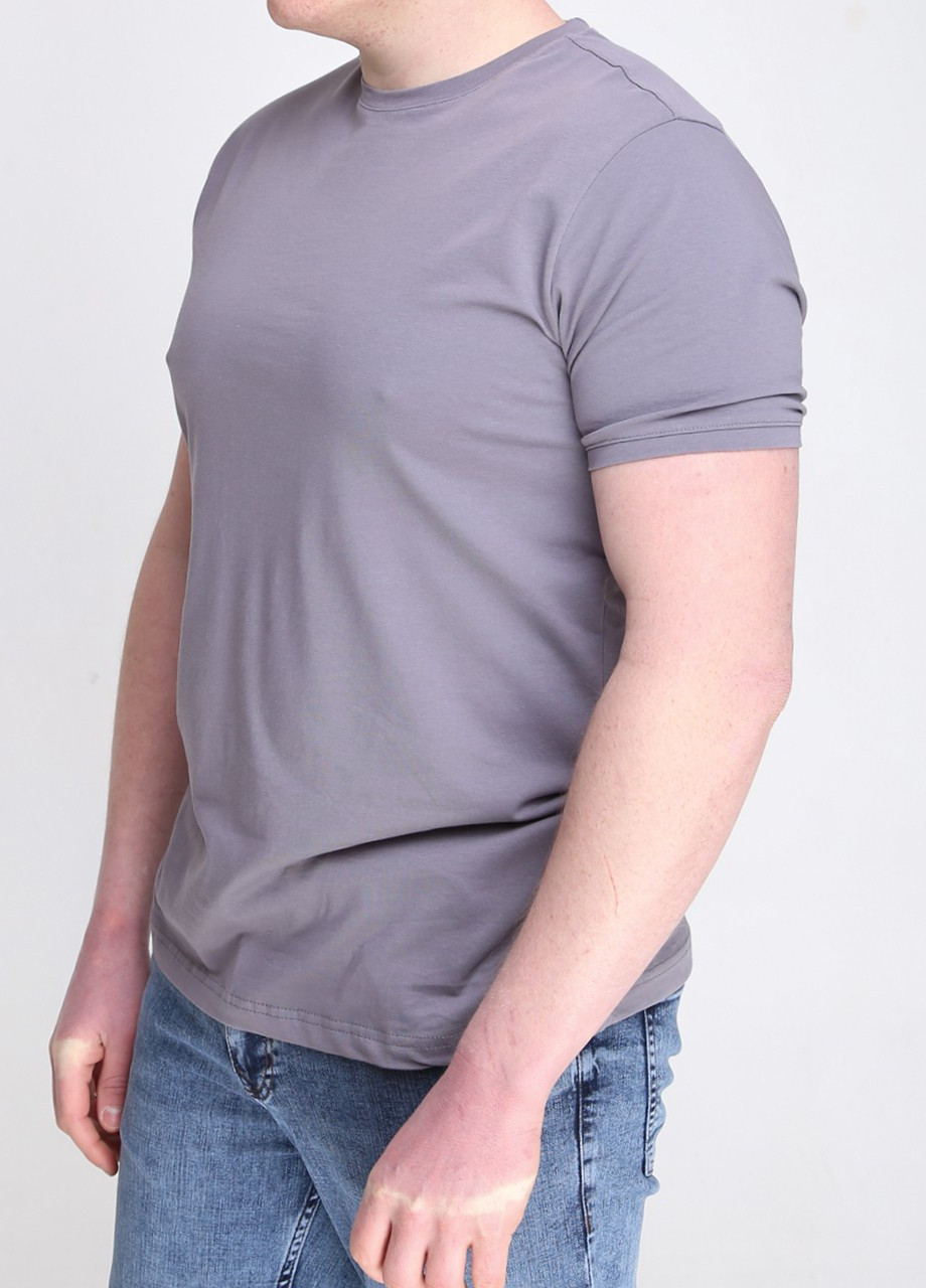 Серая футболка мужская серая однотонная прямая с коротким рукавом MCS Прямая