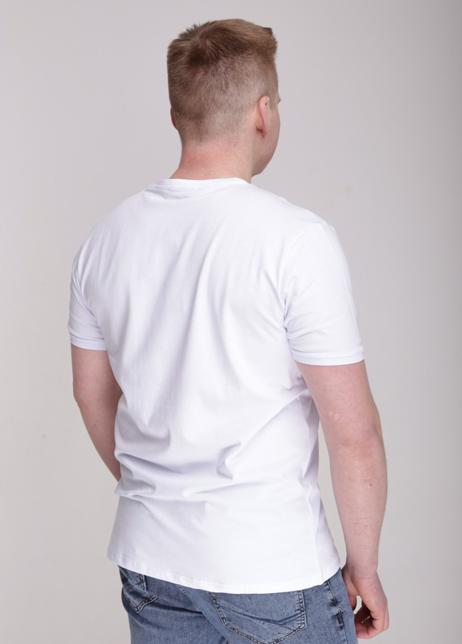 Белая футболка мужская белая однотонная прямая с коротким рукавом MCS Прямая