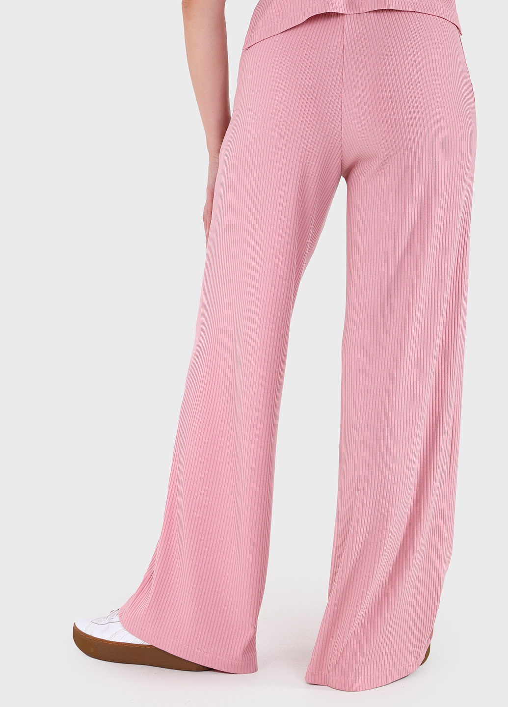 Женские брюки клеш в рубчик розового цвета 600000072 Merlini амаранти (257533411)