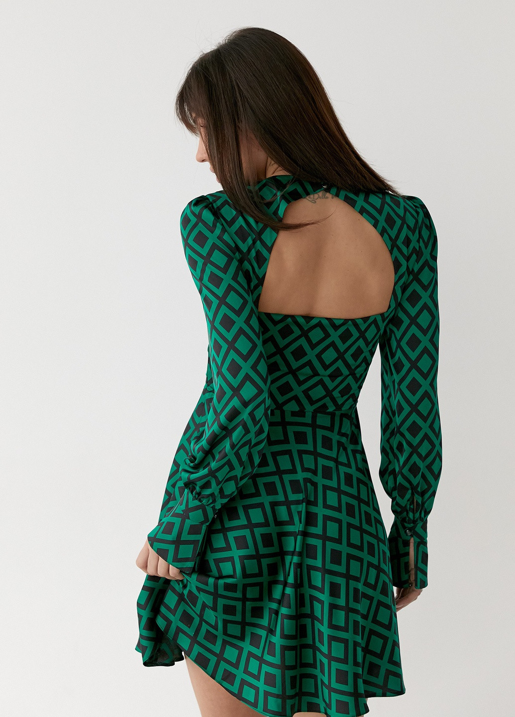 Зелена кежуал сукня SL-ARTMON однотонна