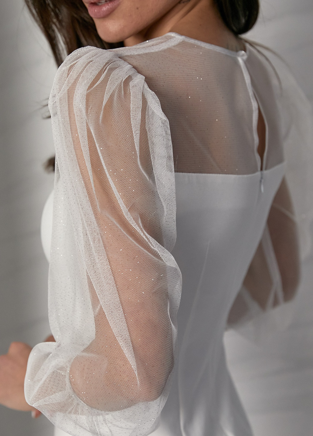 Белое кэжуал платье SL-ARTMON однотонное