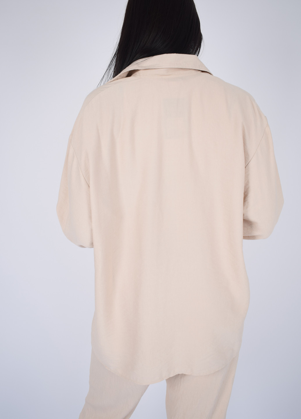 Сорочка з довгим рукавом бежевого кольору з льону 200000070 Merlini беллуно (257559365)