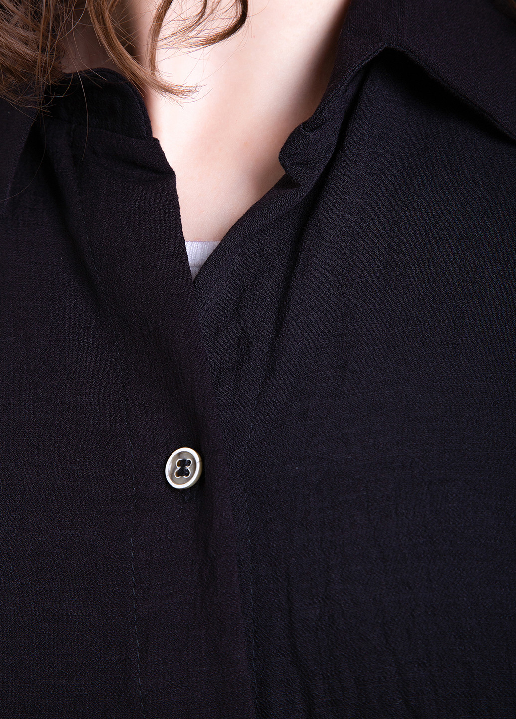 Черная повседневный рубашка однотонная Merlini с коротким рукавом