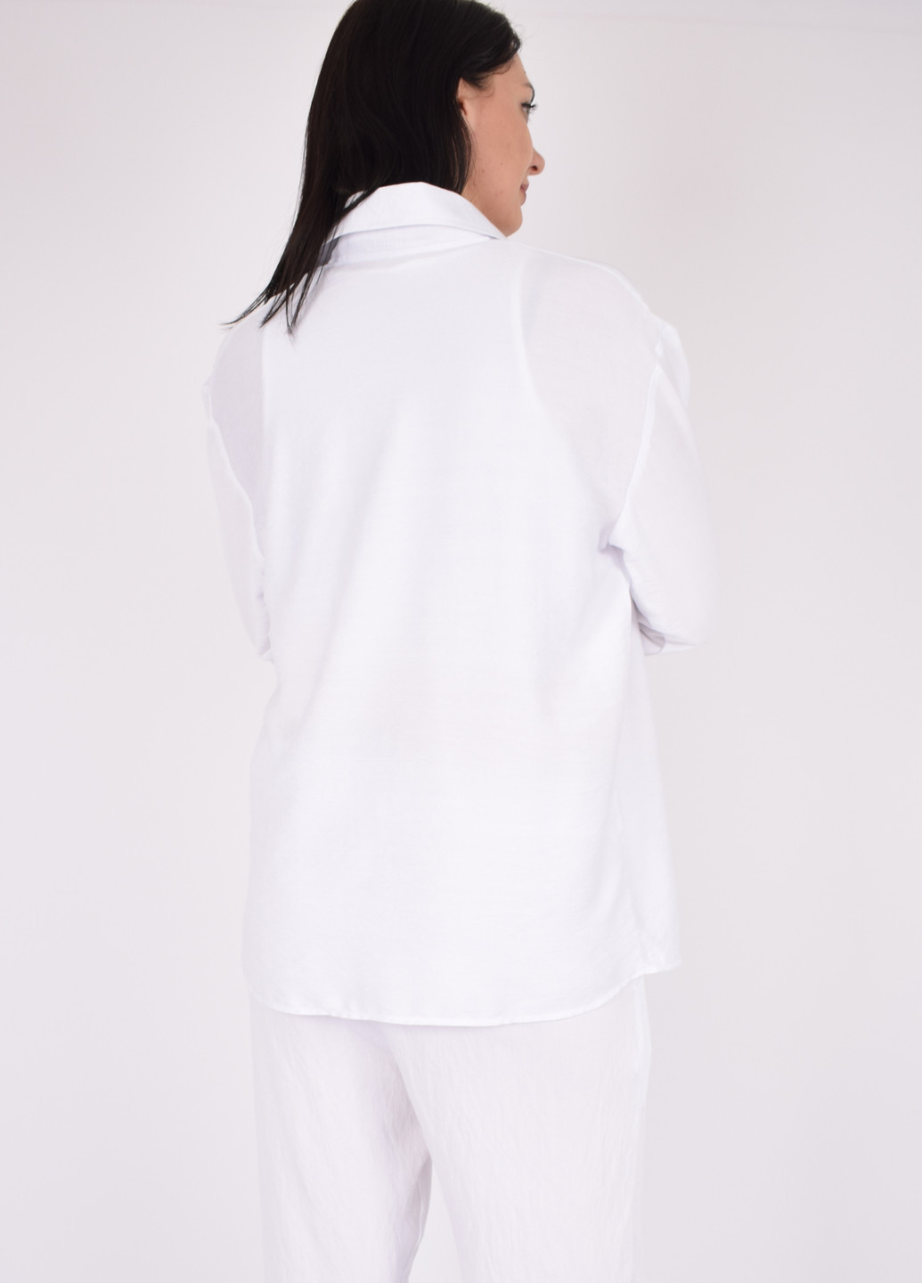 Сорочка з довгим рукавом білого кольору з льону 200000069 Merlini беллуно (257559360)