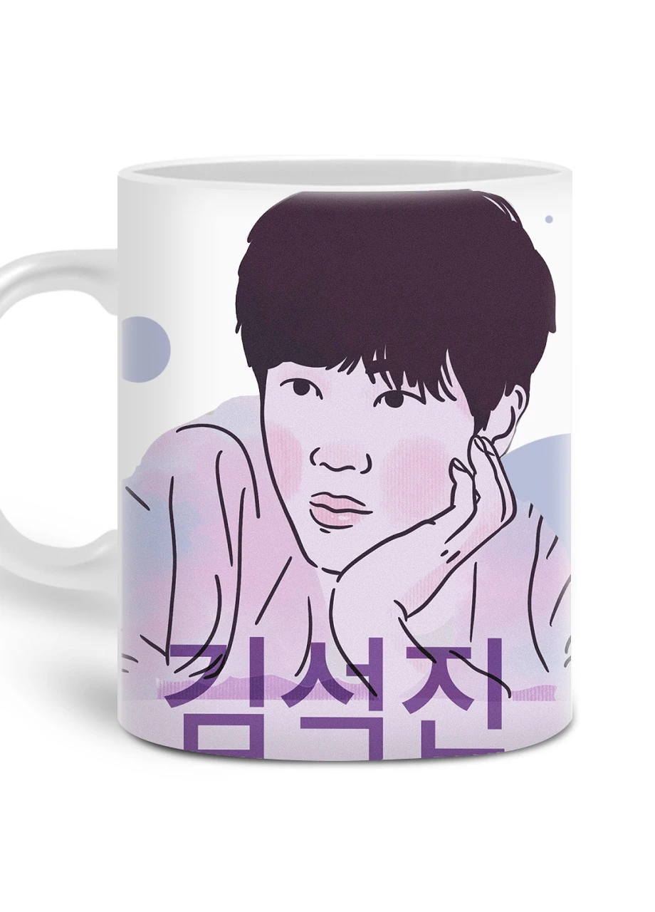 Кружка Ким Сокчин БТС ( Kim Seok Jin BTS) (20259-3259) 300 мл MobiPrint (257579984)