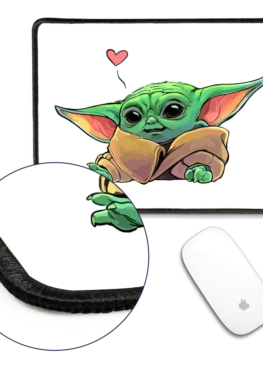 Килимок для миші з оверлоком Грогу Йода лайк (Grogu Baby Yoda) (5962-3522-L) 24x20 см MobiPrint (257580125)