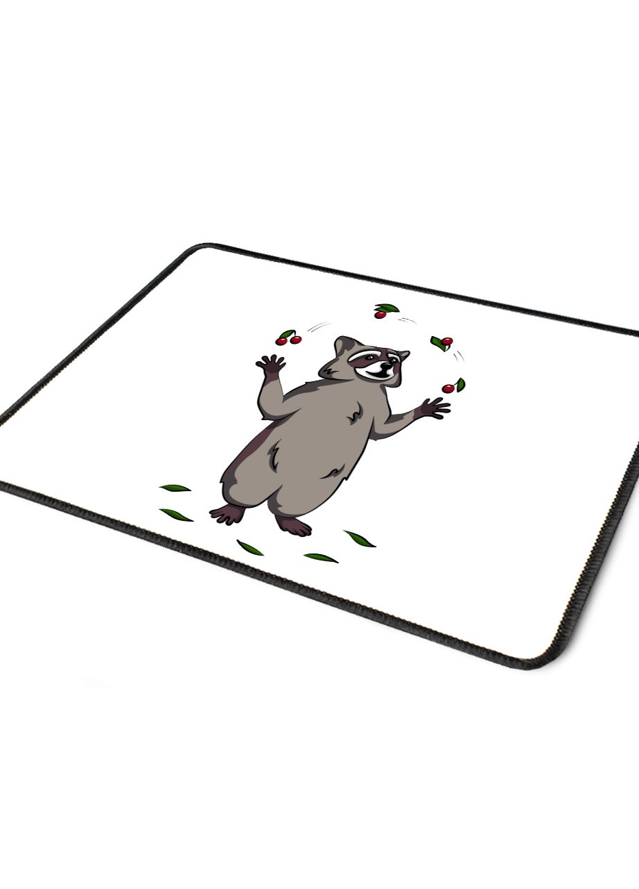 Коврик для мышки с оверлоком Енот с вишнями (5962-3925-L) 24x20 см MobiPrint (257580085)