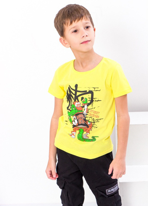 Жовта літня футболка для хлопчика р. 122 лимон (крокодил) носи своє (6021-001-33-1-4-v24) Носи своє