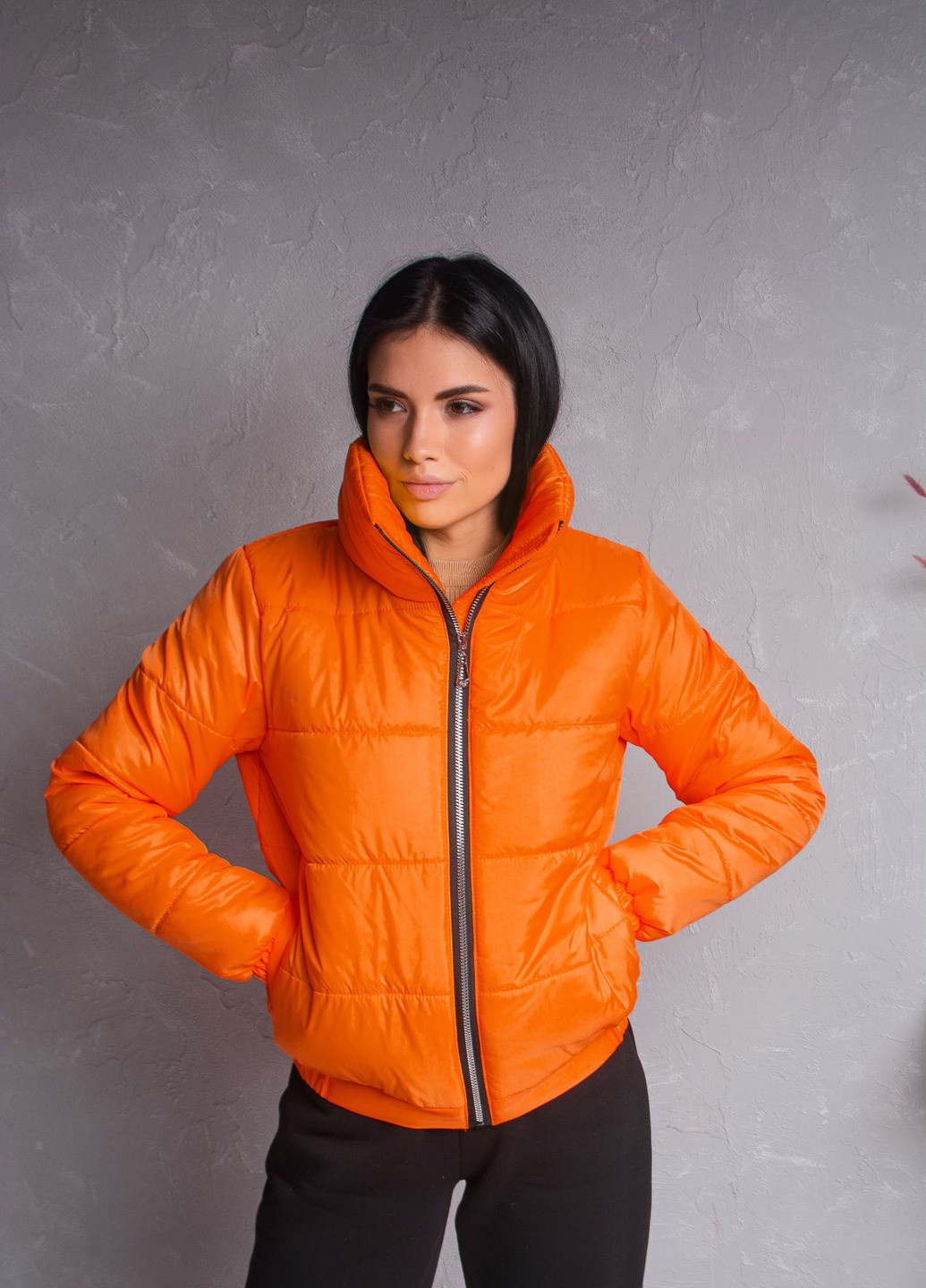 Оранжевая демисезонная куртка женская осенняя к-008 SoulKiss k-008