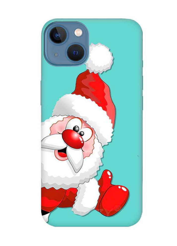 Матовий бірюзовий чохол на Apple iPhone 13 :: Санта-Клаус (новорічний принт 151) Creative (257594552)