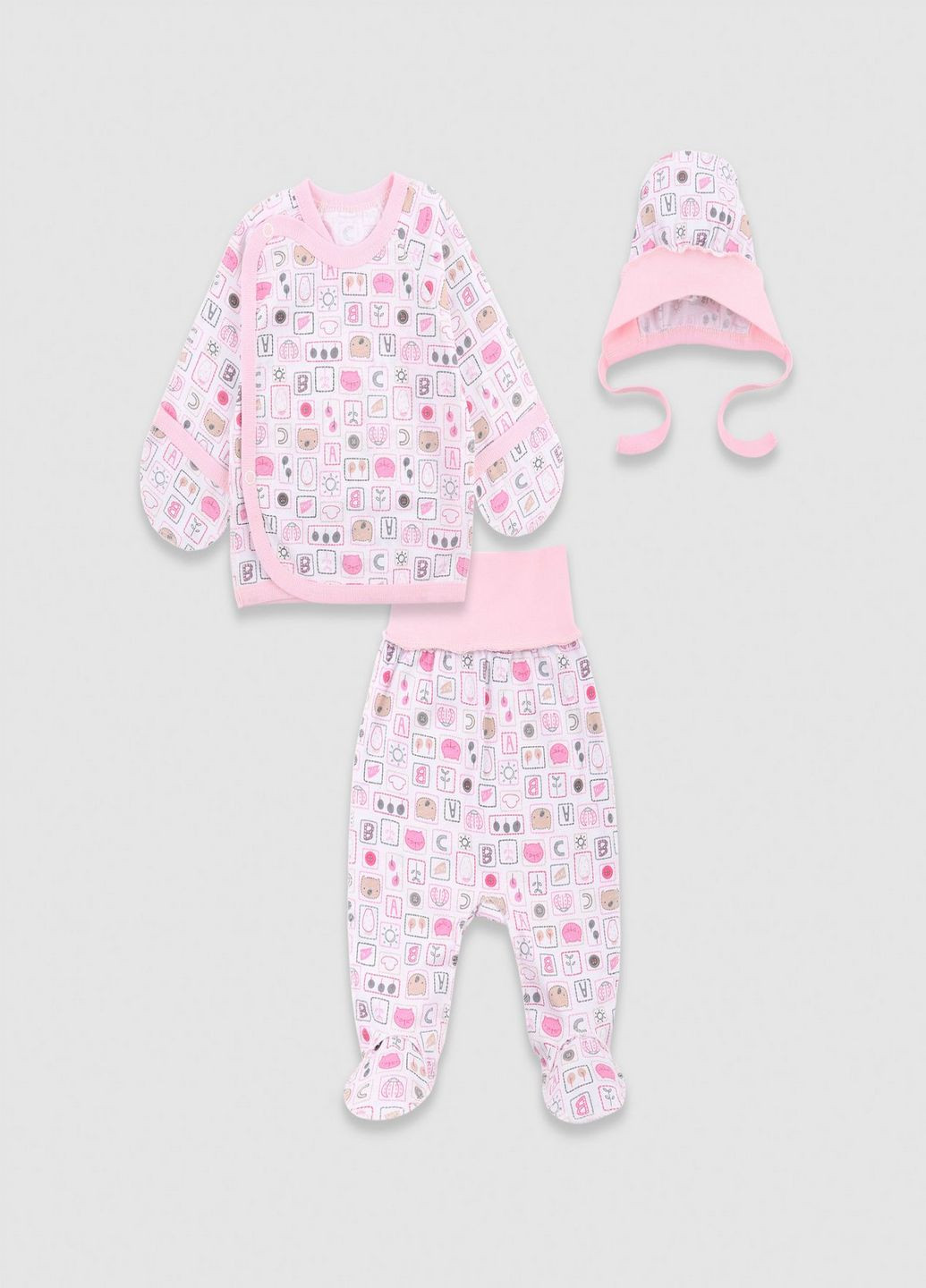 Белый комплект для новорожденных Фламинго Текстиль